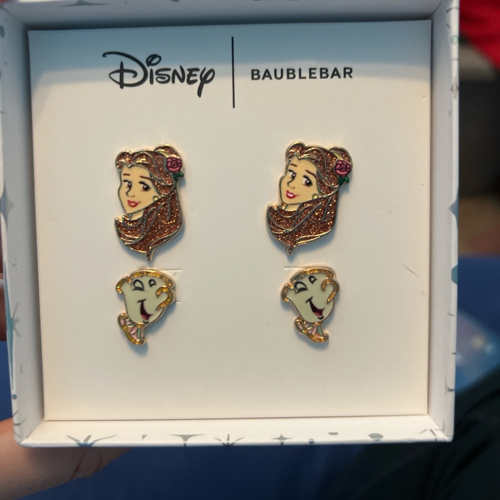 Disney BaubleBar Belle and Chip Earrings